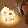 Tiger Silicone Lamp Portable Cute Bedside Night Light with Lithium