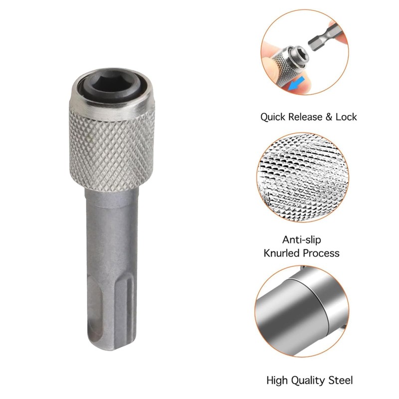 Wjelet 2 Pcs SDS Bit Adapter Hex Socket Drill Holder