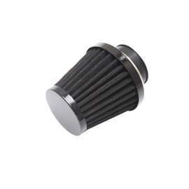 Motorcycle Air Intake System Filters Universal Clamp-on Pod Intake Cleaner Chrome End Caps for Yamaha Honda Suzuki Kawasaki Motorcycles Dirt Bike ATV Moped Pit Bike (35mm/1.38inch, Black)