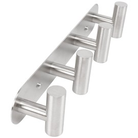 Vanloory Coat Hook Rack, Wall Mounted Rack with 4 Hooks, Heavy Duty Towel Rack Wall Hooks for Hanging Jacket, Stainless Steel Coat Hanger for Bathroom Entryway Mudroom (Brushed Nickel)