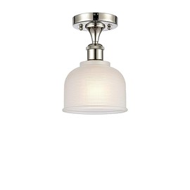 Innovations 516-1C-PN-G411-LED Dayton 1 Light Semi-Flush Mount Part of The Ballston Collection, Polished Nickel
