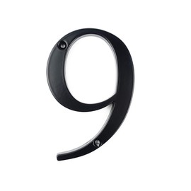HASWARE House Number Sign 4 inch (10 cm) Modern Door Numbers Signage Plaque Street Home Address Numerals Zinc Alloy (9, Black)