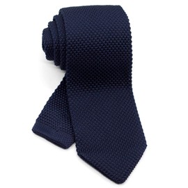 WANDM Pointed Knit Tie, Solid Color, Washable, Necktie, 2.8 inches (7 cm) Wide, solid/navy, 大剣先幅7cm×全長約145cm (細めのレギュラー幅)