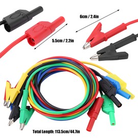High Voltage Banana Plug, 20A 2000V Fully Insulated Safety Crocodile Clip Test Probe Lead Testing Cable