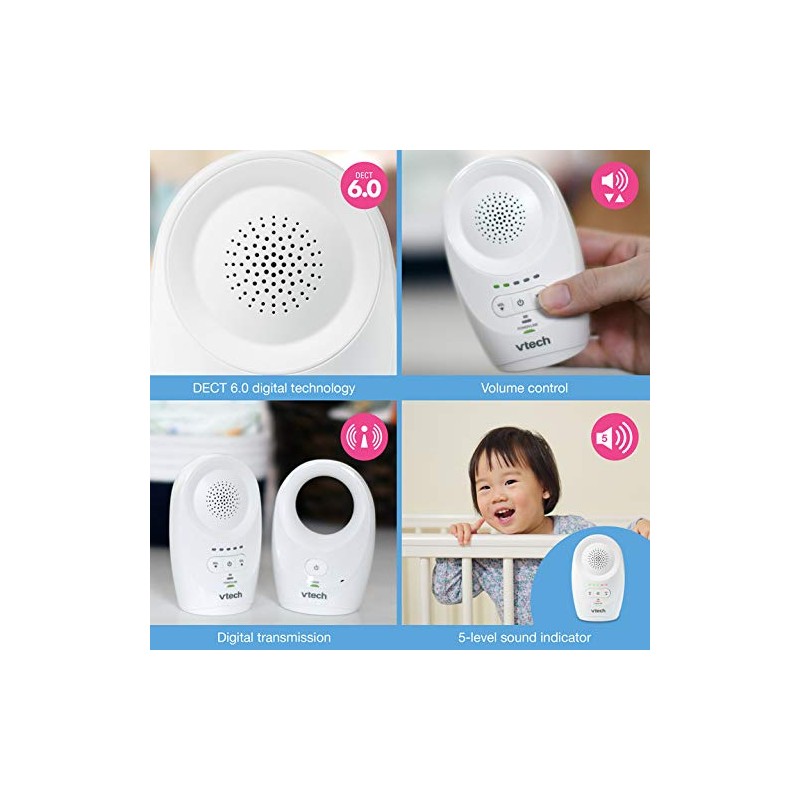 VTech DM1111, Enhanced Range Digital Audio Baby Monitor, 1 Parent