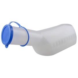 Medi-Inn Urine Bottle PP for Men Milky 1 Litre Capacity Autoclavable with Cleaning Brush