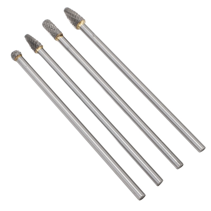 4pcs 6mm Tungsten Steel Carbide Rotary Burr Set Fits Rotary