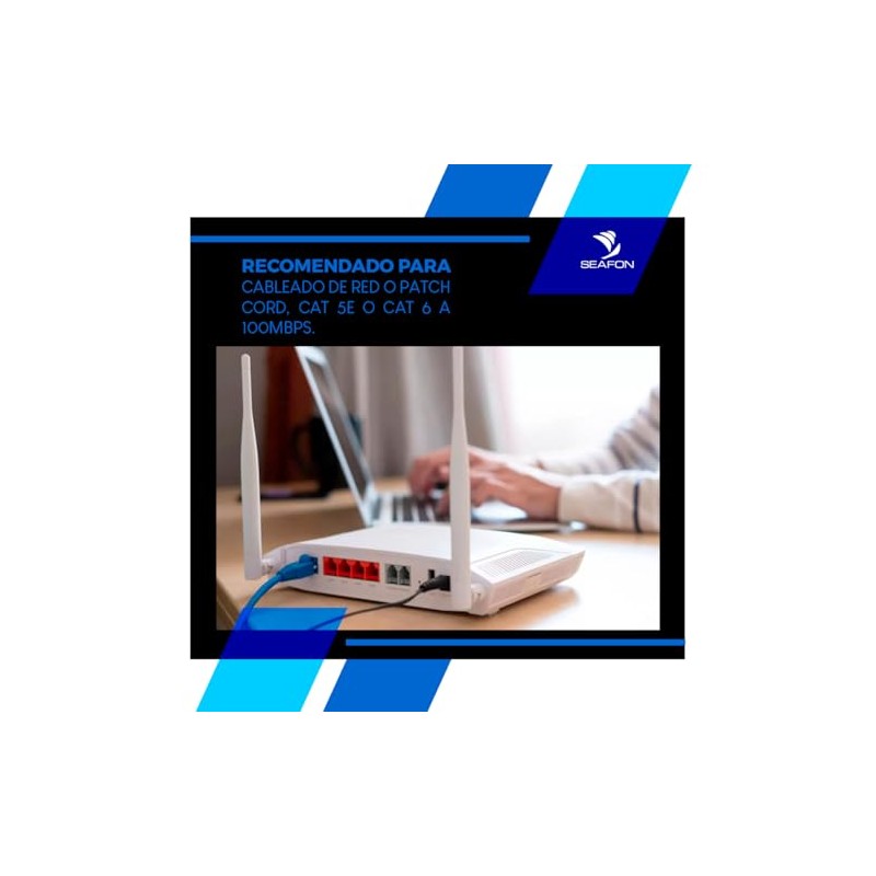 SEAFON 100 Conectores Rj45,Conectores Rj45, Para Cable Ethernet, Cat 5e,