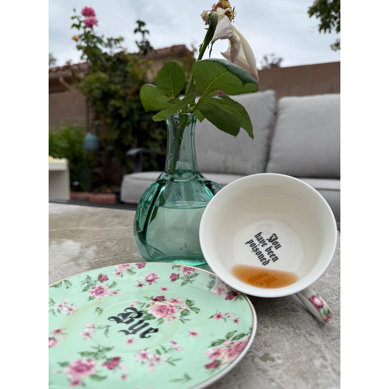 Three Black Cats Bone China "You've been poisoned- Bye" Tea