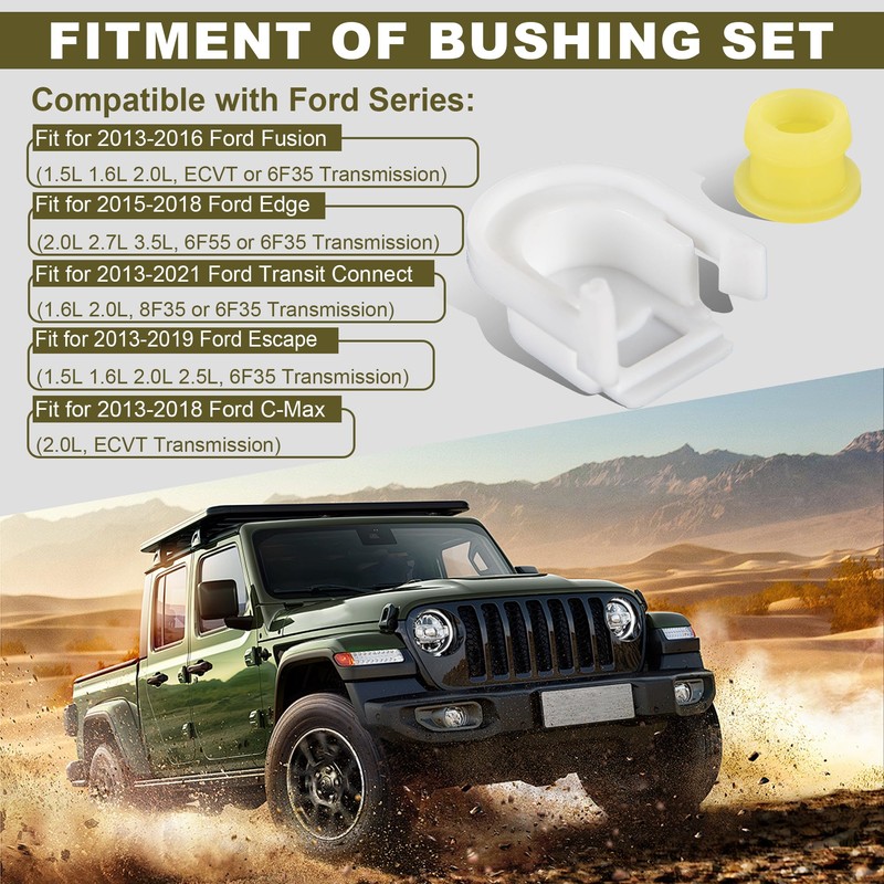 Transmission Shifter Cable Bushing and Cap Compatible with Ford Fusion