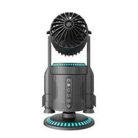 Creative Rocket Desktop Fan with Light Spray Three-Gear Rapid Cooling, Humidification Cooling, Rechargeable Quiet Small Table Fan for Office Living Room Display Case, Decorative Ornaments Cool Gifts
