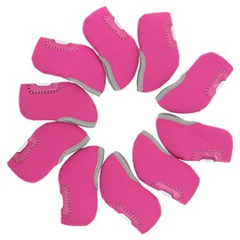 SEACLOUD 10pcs Neoprene Golf Iron Cover See Through Window Head Cover Pink Headcover