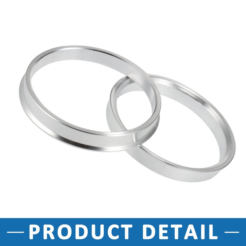 A ABSOPRO 72.6 to 66.1mm Wheel Hub Centric Rings Silver