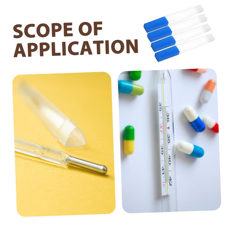 SAFIGLE 10pcs Plastic Thermometer Storage Tube Holder Empty Plastic Storage