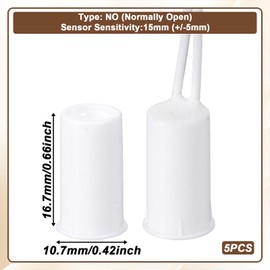 5 Sets Magnetic Door Switch RC-33 NC Recessed Wired Security Window Door Sensor Alarm Contact Sensor for Alarm System (White)