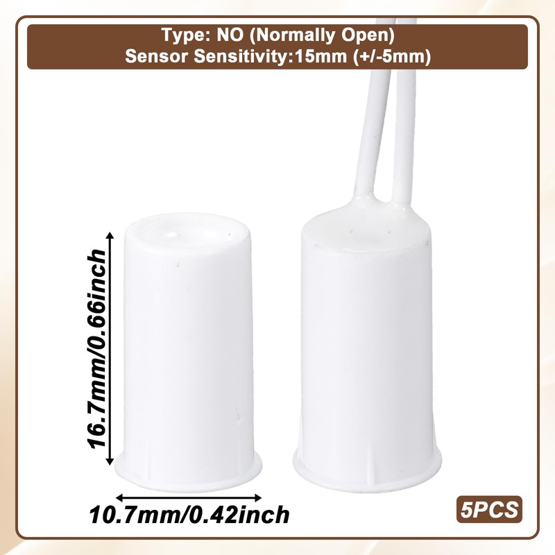 5 Sets Magnetic Door Switch RC-33 NC Recessed Wired Security