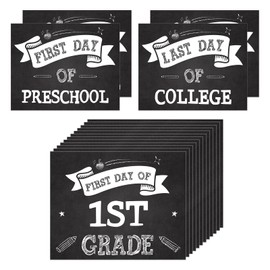 FLYAB 16PCS First and Last Day of School Signs Double-Side Back to School Sign First Day of School Sign for Preschool Kindergarten 1st-12th Grades to College