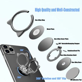 Vilbocr Cell Phone Ring Stand Holder,Cute Little Devil Metal Finger Stand Kickstand 360°Rotation Phone Ring Ring Hand Grip.Cellphone Support Ring Holder Finger Grips for All Smartphones (silver)