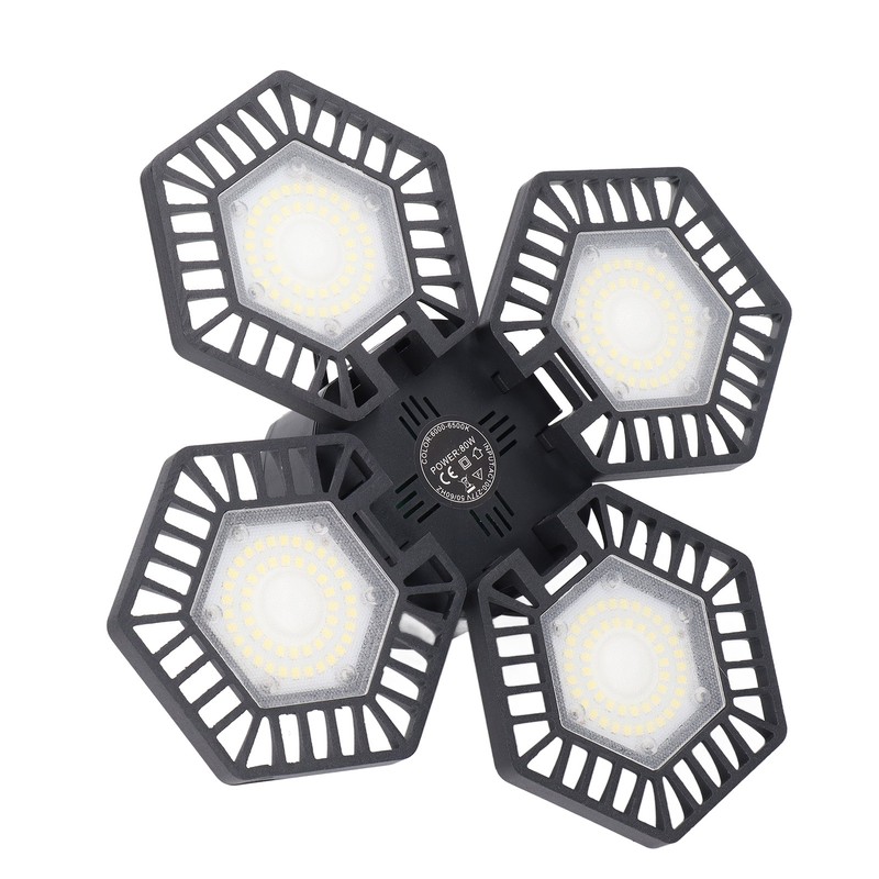 LED Garage Light Cool White 80W 4 Panel 90 Degree