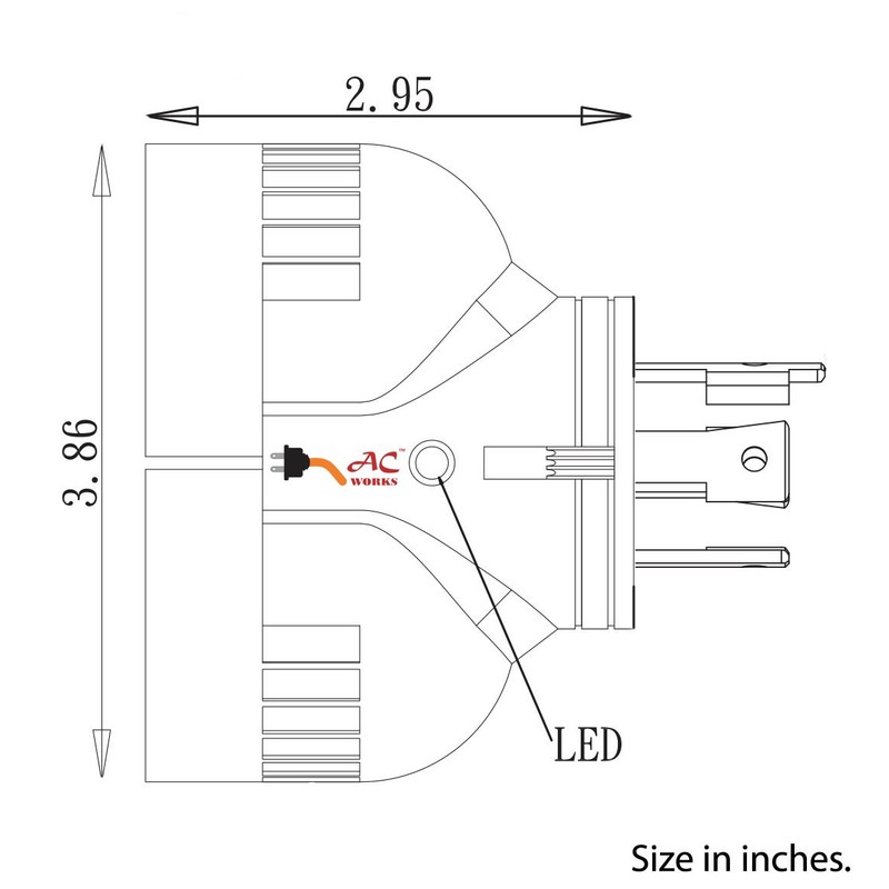 AC WORKS L14-30 30Amp 4-Prong Locking Generator Distribution Cord (L14-30