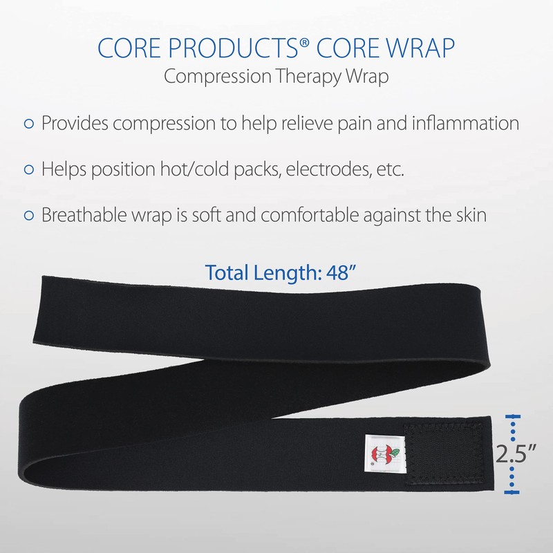 Core Products Core Wrap, Compression Therapy Wrap, Black - 2.5"