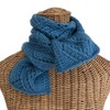 Blue Slate Hand Knit Scarf Wool and Mohair