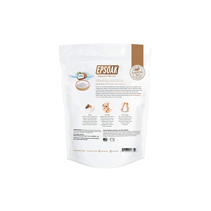 Epsoak Epsom Salt 2 lb. Magnesium Sulfate USP. (Qty. 1