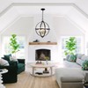 Treekee Rustic Chandelier, 17" Black and Gold Finish Glass Cover