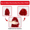 24PCS Red Cheerleading Pom Poms Metallic Foil Cheer Pom Poms