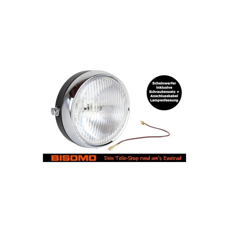 BISOMO Headlight Round 6-12 V Outer Diameter 140 mm, Headlight