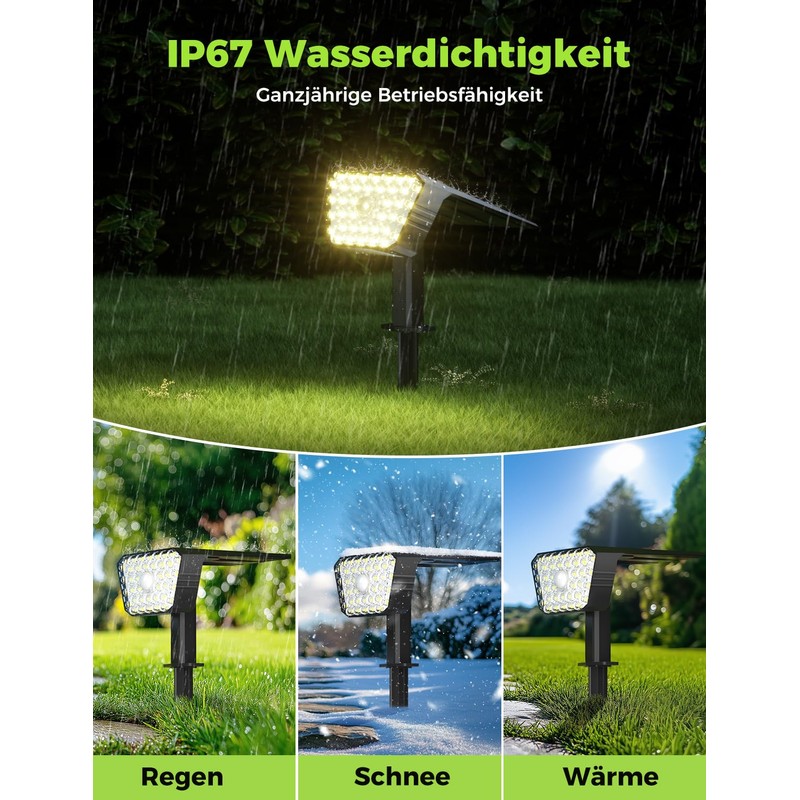 GOLUMUP Solar Spotlight for Outdoor Garden with Motion Sensor, Pack