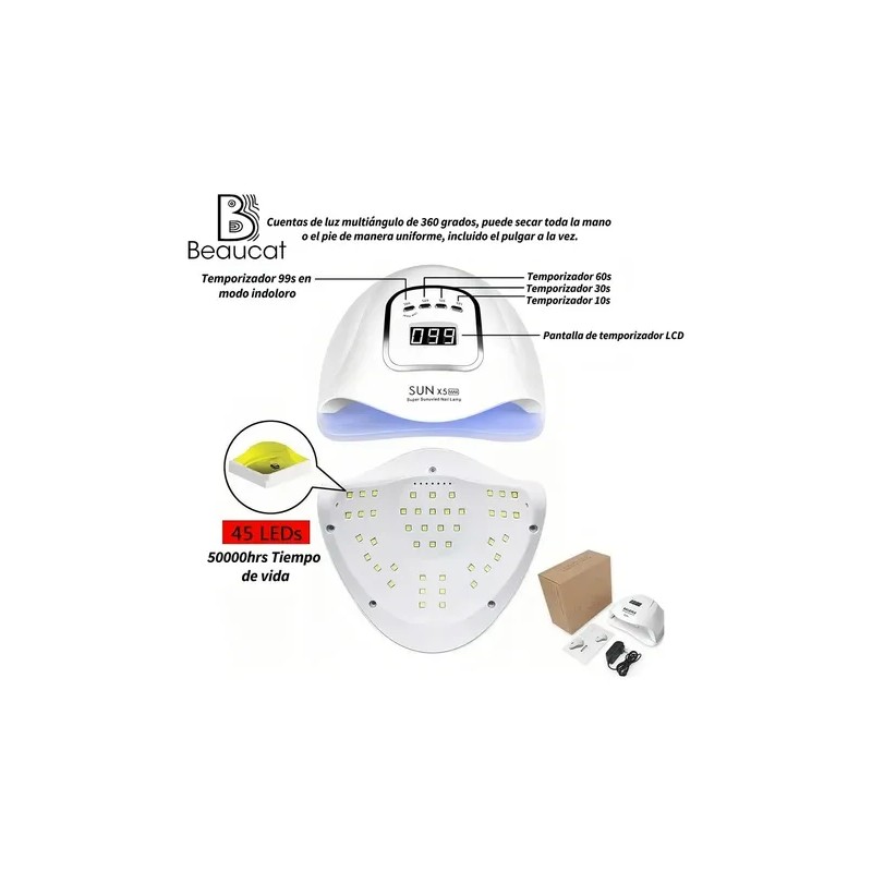 Lamparas De Uv Led Gel Para Uñas Profesional Secadora 180w