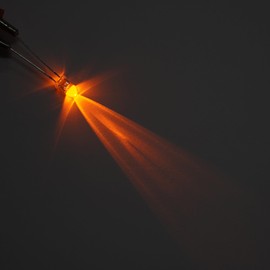 Lightning Parts, LED Light Emitting Diode, 0.2 inch (5 mm), Built-in Constant Current Element, DC 5.5 - 20 V, 16 mA, Yellow, Pack of 5