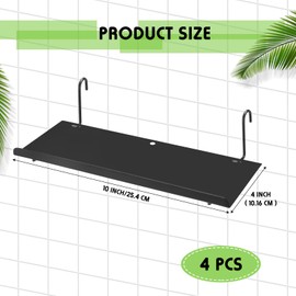 Pinkunn 4 Pcs Gridwall Shelf Metal Hanging Shelf 9.8 x 3.4 Inch Wall Grid Accessories for Panel Wall Accessories Metal Display Hanging Hooks for Home Show Retail Store Craft