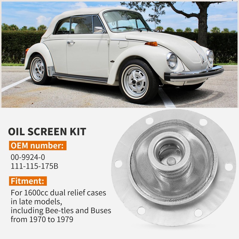Oil Screen Kit 00-9924-0 1500-1600cc Compatible With VW Type 1