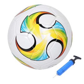 Pelota de fútbol, tamaño 5, superficie de poliuretano, de color vivo, con bomba y aguja, adecuada para prácticas de entrenamiento o regalo para jóvenes y adultos
