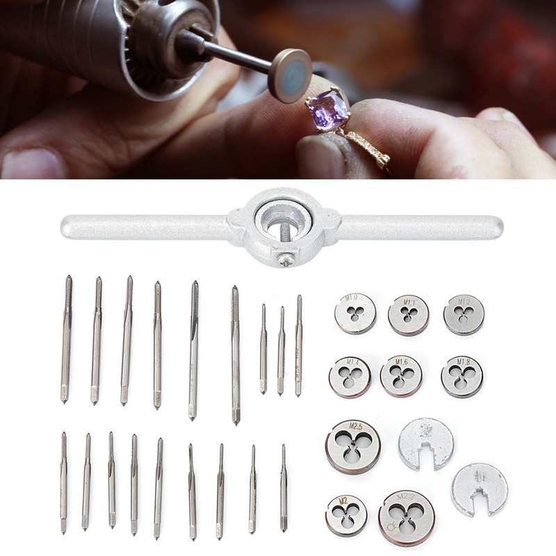31pcs/set Metal Screw Tap & Die Set External Thread Cutting