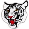 White Tiger Head Sew-On Badge / Iron-On Patch ca. 7.5