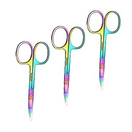 3pcs Colored Stainless Steel Eyebrow Grooming Scissors Set Eyebrow Trimming Tool for Women Precision Shears for Shaping and Trimming