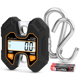 Fuzion Mini Crane Scale - Hanging Scale 440lb/200kg/1960N, Deer Scale with Large LCD Display, Hold & Tare Functions for Hunting, Farms, Fishing, No Setup Required