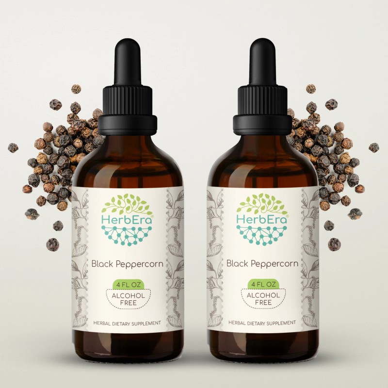 HerbEra Black Peppercorn Alcohol-FREE Tincture, Organic (Piper nigrum) - 2