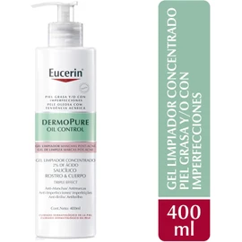 Eucerin DermoPure Gel de Limpieza Concentrado 400ml Gel Facial con Ácido Salicílico para Rostro y Cuerpo, Anti-Manchas, Anti-Imperfecciones, Anti-Brillo. Ideal para piel grasa y/o con imperfecciones