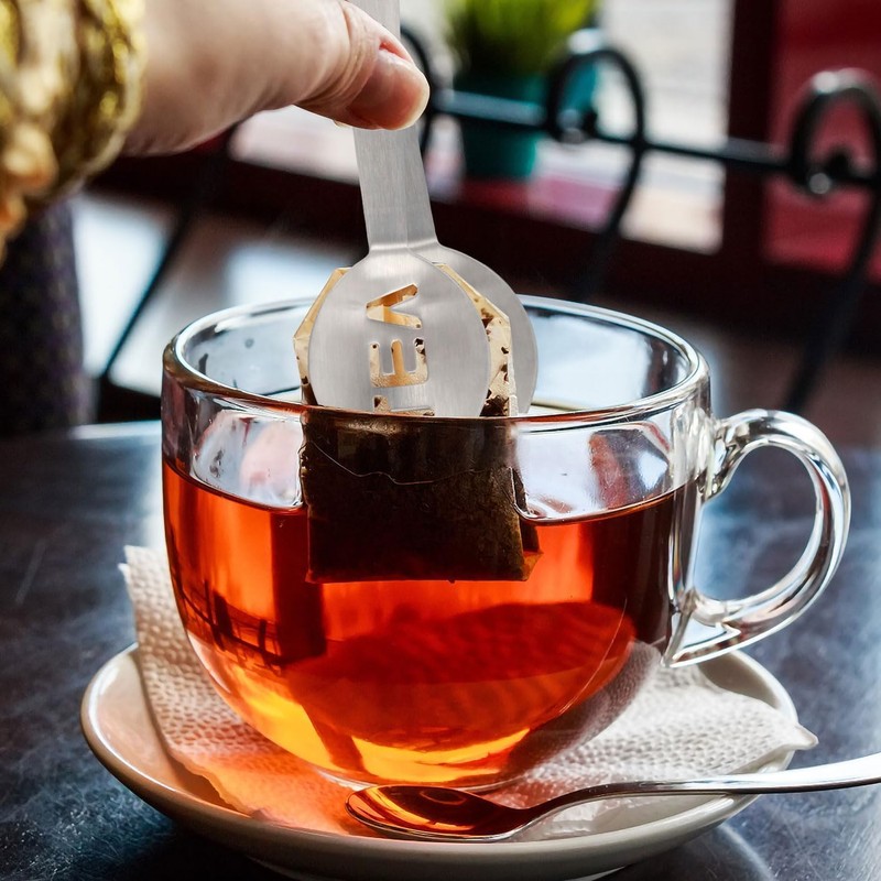 Cozioz 2-Pack Stainless Steel Tea Bag Squeezer & Tea Spoon