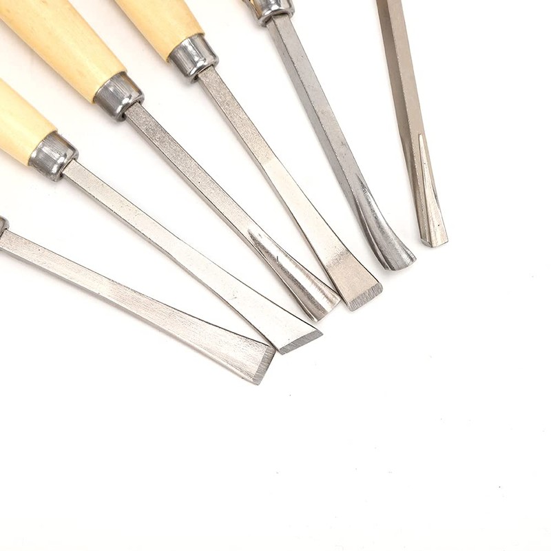 6pcs Carving Tool Kit Semicircle Wood Carving Hand Chisel Tool