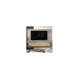 Atelier Mobili Floating TV Stand for Up to 80 Inch TVs – Wall Mounted Entertainment Center with Storage – Modern Floating Media Console with Cable Management – Oak/White Finishes (Oak)