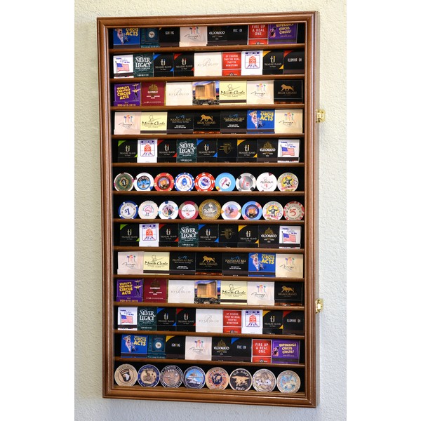 sfDisplay.com,LLC. 117 Matches Matchbook Display Case Cabinet Holder Rack Holds up to 117 Match Book or Boxes, 98% UV, Lockable (Walnut Finish)