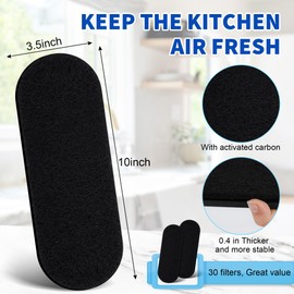 30 Pcs Ceiling Fan Filters for Blades, Air Filters for Ceiling Fan Blades with Activated Coconut Shell Carbon, Easy-Stick Air Purifiers for Home & Office,Common Household Contaminants