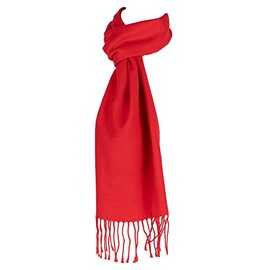 Hat To Socks Super Soft Classic Plain Winter Scarf for Men and Women (Red)
