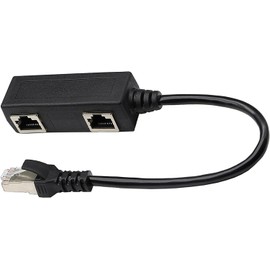 RJ45 Network Splitter Adapter Cable,zdyCGTime 1 RJ45 Male to 2 RJ45 Female Network Y Splitter Cable, LAN Connector, Suitable for Super Category 5 Ethernet, Category 6 Ethernet.(Black) (Black)