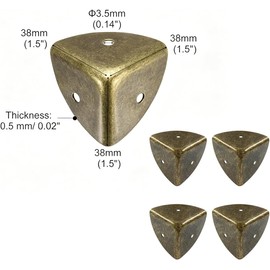 XINYUICEA 4 Protectores de Esquina Triangulares de Aleación de Zinc 40 Mm, Protector Borde Caja, Protector para Muebles Decorativos Cubierta de Seguridad Resistente Y Elegante